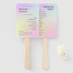 Modern Minimal Wedding Program Order Of Events Hand Fan