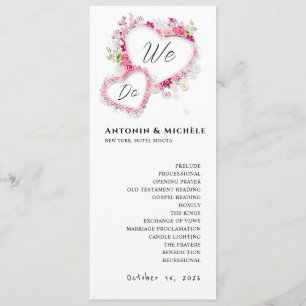 Modern Minimal Wedding Program Order Of Events Programme