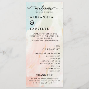 Modern Minimal Wedding Program Order Of Events Programme