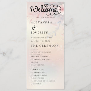 Modern Minimal Wedding Program Order Of Events Programme