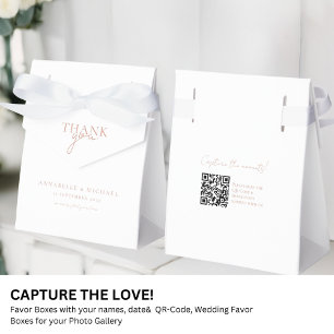 Modern, Minimal, Wedding QR Code Photo Sharing Favour Box