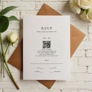 Modern Minimal Wedding Qr Code RSVP Card