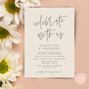 Modern Minimal Wedding Reception Dinner Invitation