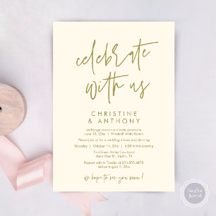 Modern Minimal Wedding Reception Dinner Invitation