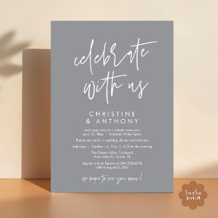 Modern Minimal Wedding Reception Dinner Invitation