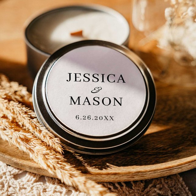 Modern Minimal Wedding Round Stickers Favours (Creator Uploaded)