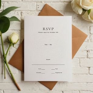 Modern Minimal Wedding RSVP Card