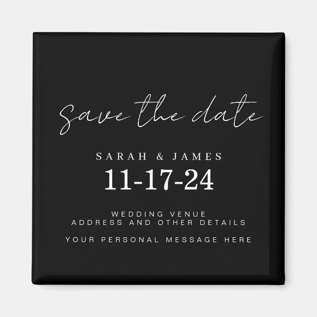 Modern Minimal Wedding Save the Date Magnet (Front)