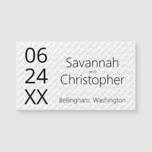Modern Minimal Wedding Save the Date Magnet Card