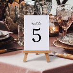 Modern Minimal Wedding Table Number Cards<br><div class="desc">Black and white minimal,  modern,  wedding table number cards. Edit the number and add to your cart. Repeat until you have all the cards you need.</div>