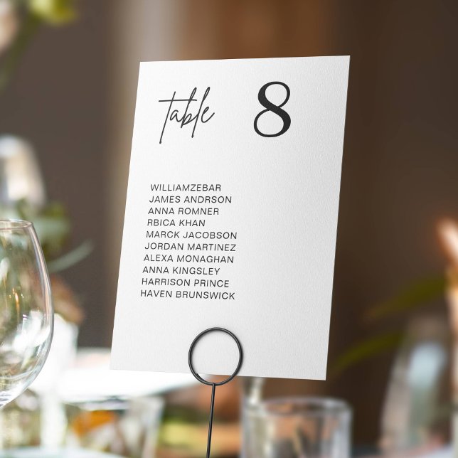 Modern Minimal Wedding Table Number Seating Chart (Creator Uploaded)