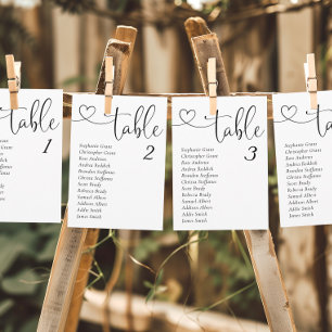 Modern Minimal Wedding Table Seating Chart Cards