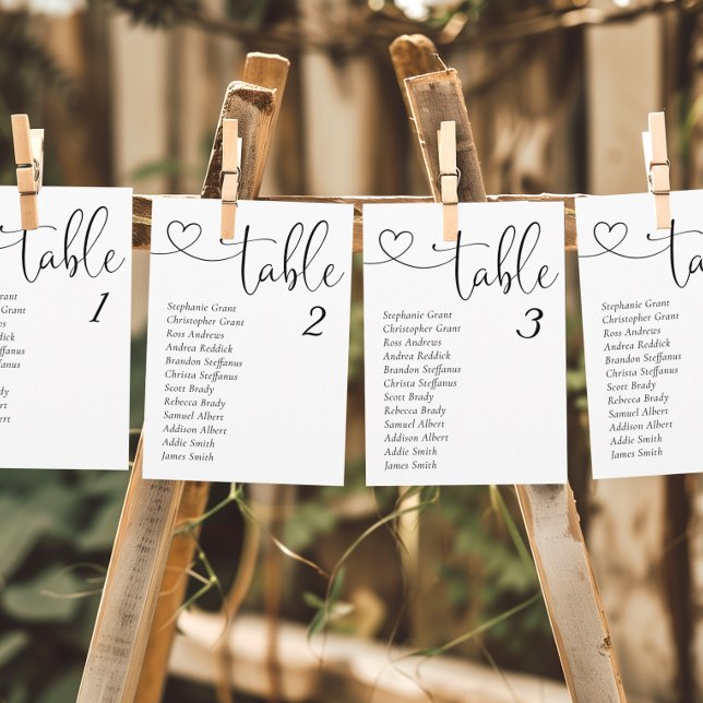 Modern Minimal Wedding Table Seating Chart Cards (Creator Uploaded)