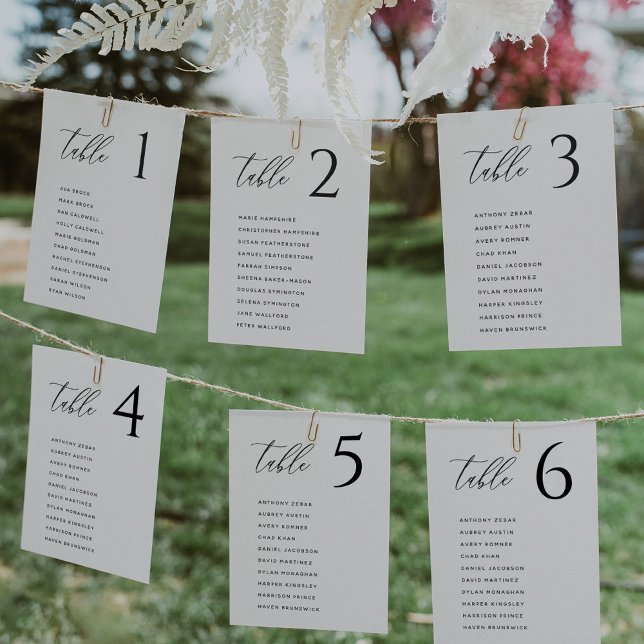 Modern Minimal Wedding Table Seating Chart Cards (Creator Uploaded)