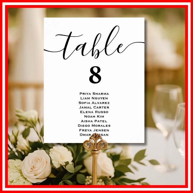 Modern Minimal Wedding Table Seating Chart Cards (Creator Uploaded)