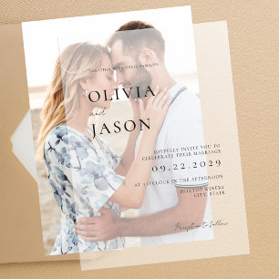 Modern Minimal Wedding Vellum Invitations