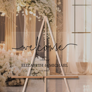 Modern Minimal Wedding Welcome Acrylic Sign