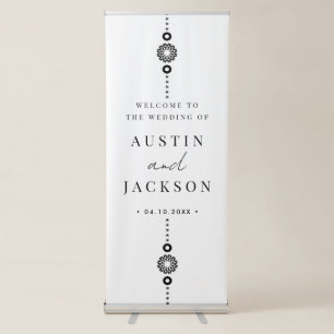 Modern Minimal Wedding Welcome Retractable Banner