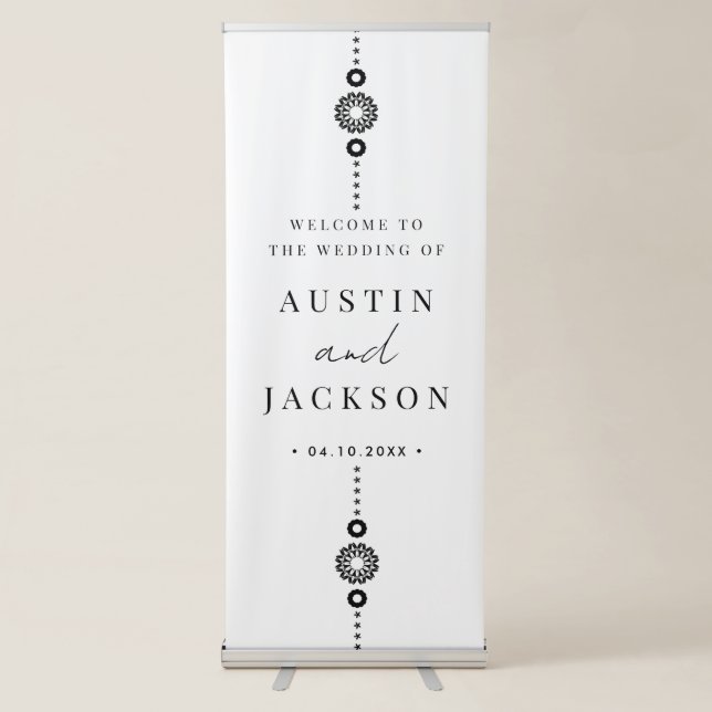Modern Minimal Wedding Welcome Retractable Banner (Front)