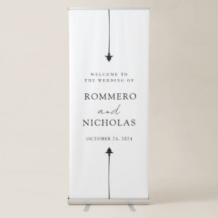 Modern Minimal Wedding Welcome Retractable Banner