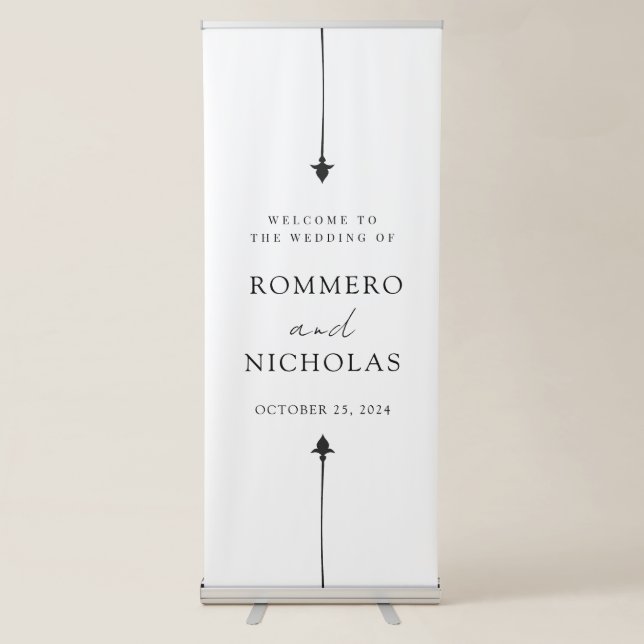 Modern Minimal Wedding Welcome Retractable Banner (Front)