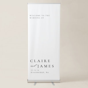 Modern Minimal Wedding Welcome Retractable Banner
