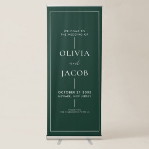 Modern Minimal Wedding Welcome Retractable Banner