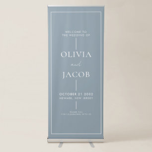 Modern Minimal Wedding Welcome Retractable Banner
