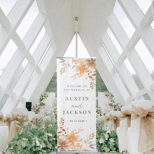 Modern Minimal Wedding Welcome Retractable Banner