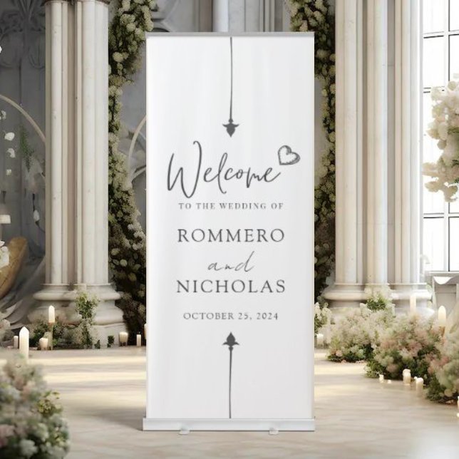 Modern Minimal Wedding Welcome Retractable Banner (Creator Uploaded)
