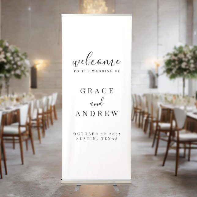 Modern Minimal Wedding Welcome Retractable Banner (Creator Uploaded)