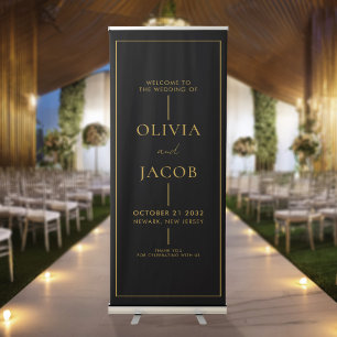 Modern Minimal Wedding Welcome Retractable Banner