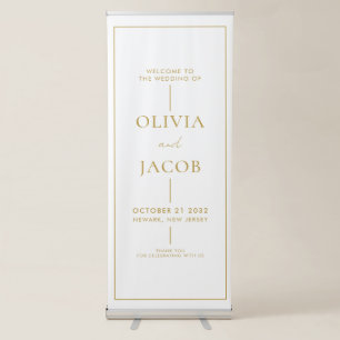 Modern Minimal Wedding Welcome Retractable Banner