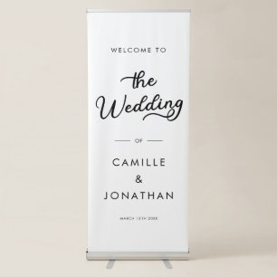 Modern Minimal Wedding Welcome Retractable Banner 
