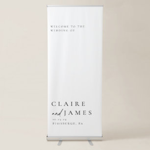 Modern Minimal Wedding Welcome Retractable Banner