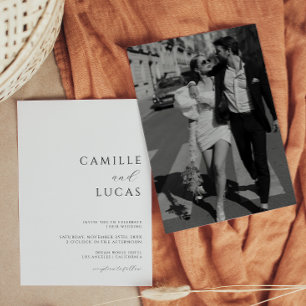 Modern Minimal Wedding With Photo Invitation