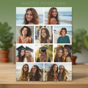 Modern Minimal White - 10 Photo Collage Postcard