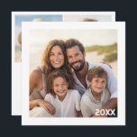 Modern, Minimal White Border with 3 Total Photos Holiday Card<br><div class="desc">A simple design that includes 1 photo on the front in a gallery design with a white border. The back includes 2 more photos and a place for a holiday greeting. A great way to display your square photos from your online account. Add one square photo to make a great...</div>