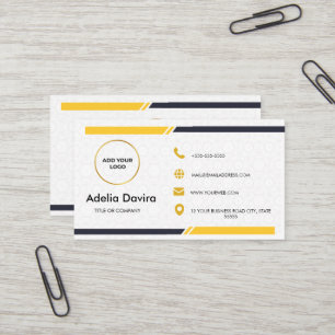 Modern Minimal White Gold Consultant Business Card