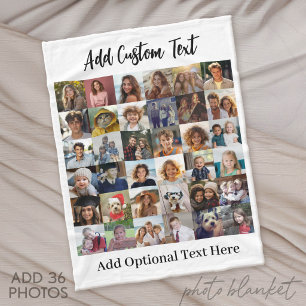 Modern Minimal White Party Pictures - 36 Photo Fleece Blanket