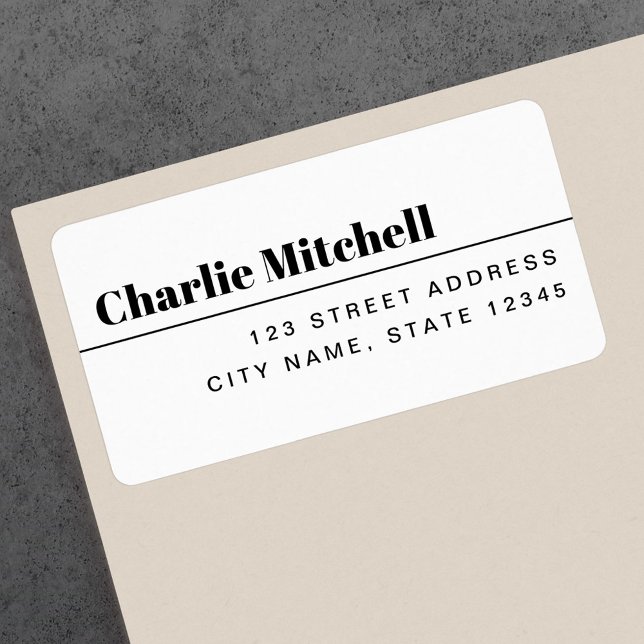 Modern minimal white return address label (Creator Uploaded)