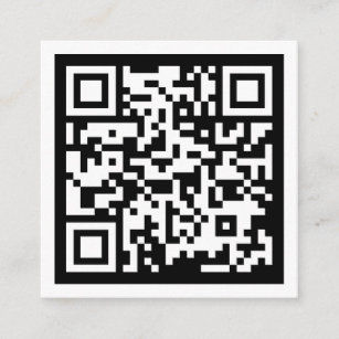 Modern minimal white template QR code social media Square Business Card