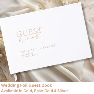 Modern, Minimal, White, Wedding Guest Book