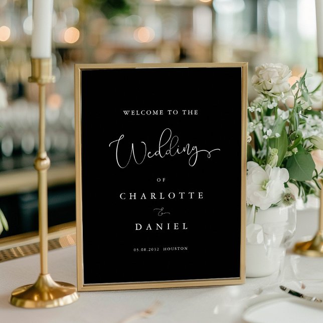 Modern, minimal, white wedding welcome poster (Creator Uploaded)
