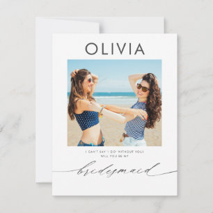 Modern Minimal Will You Be My Bridesmaid Photo