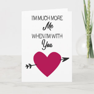 Modern minimal with big pink heart and black text card