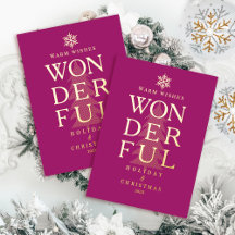 Modern Minimal Wonderful Holiday Christmas Red