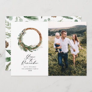 Modern minimal year to remember holiday botanical