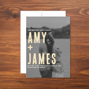 Modern Minimal your Photo and QR Code wedding Invitation