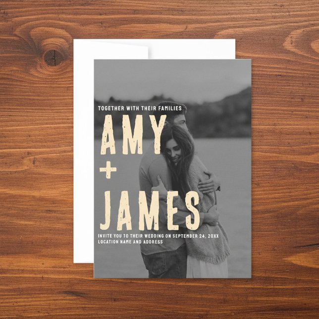 Modern Minimal your Photo and QR Code wedding Invitation (Modern Minimal your Photo and QR Code wedding Invitation.)